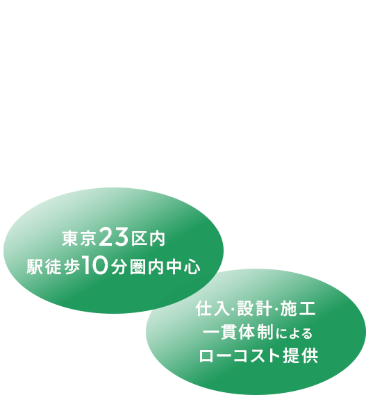 「都内」で「駅近」の物件だけ。 創業40年間の豊富な経験で、あなたをサポートします。